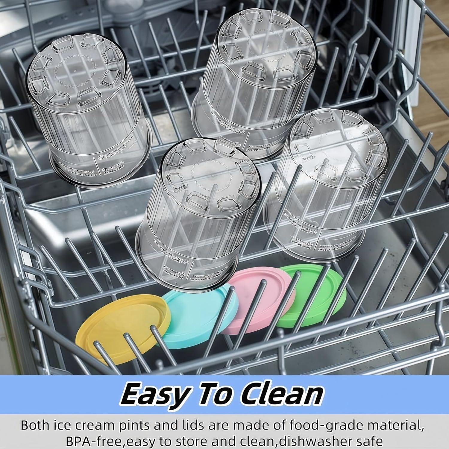 Pints Helado Ninja Creami 24oz 4 Pack Rosa/Verde/Azul/Amarillo