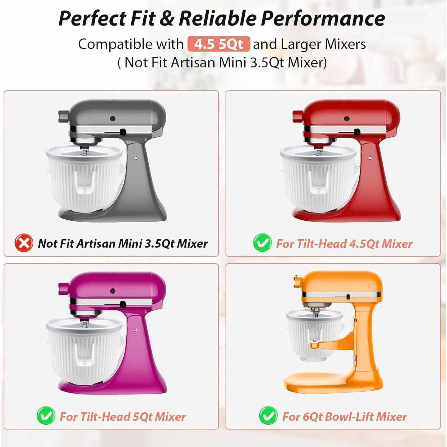 Accesorio para Hacer Helados Cifuqian 2L para KitchenAid