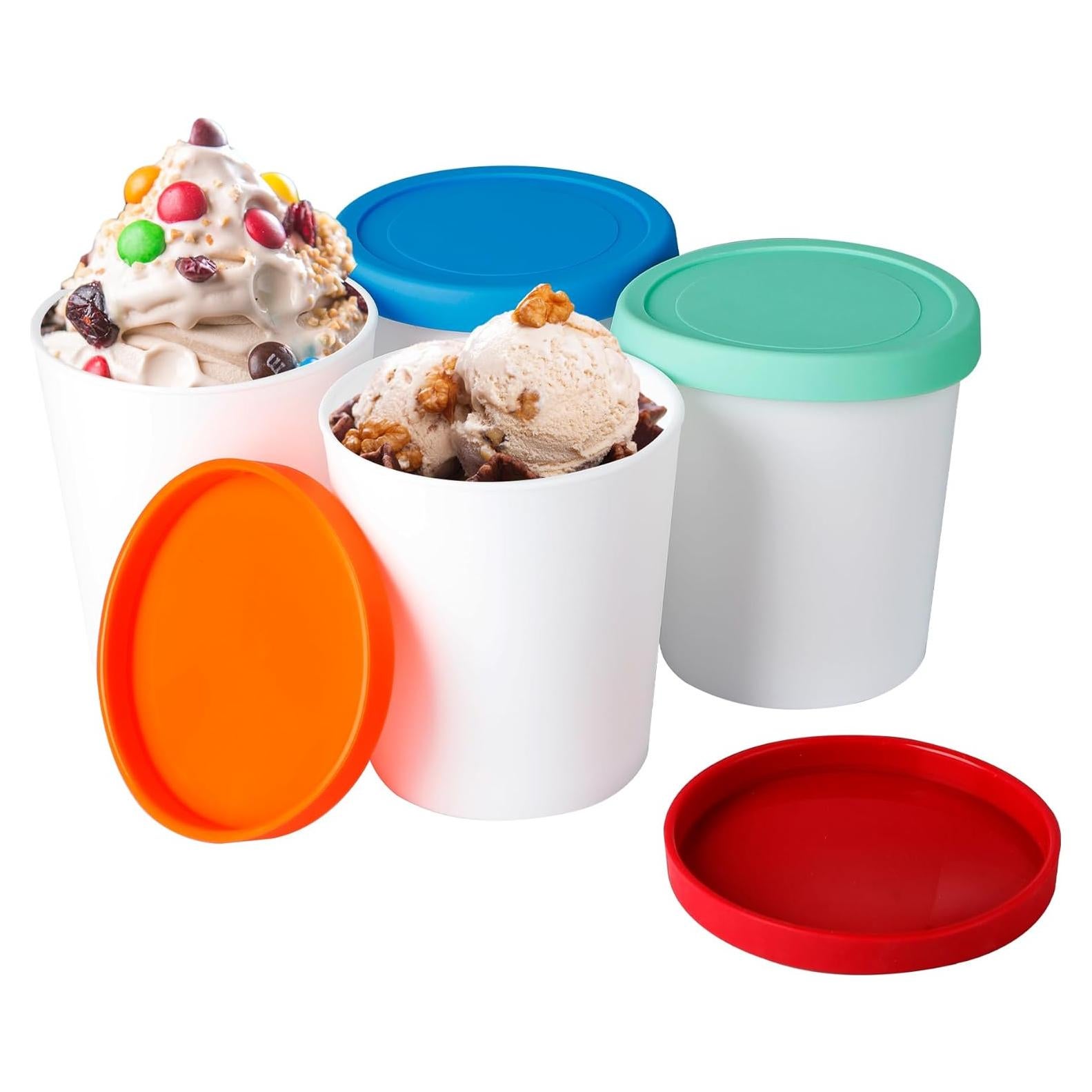 Contenedores de Helado LayYun - 4 Piezas 1 Litro Apilables