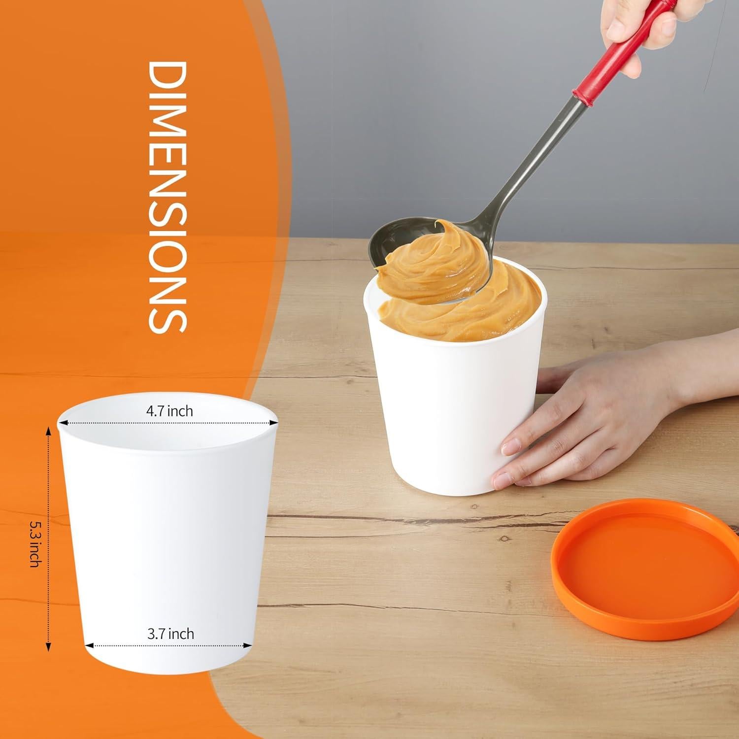 Contenedores de Helado LayYun - 4 Piezas 1 Litro Apilables