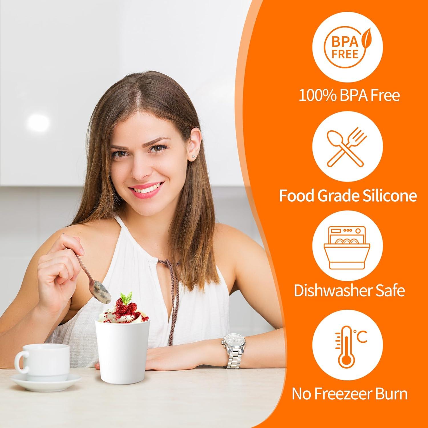 Contenedores de Helado LayYun - 4 Piezas 1 Litro Apilables