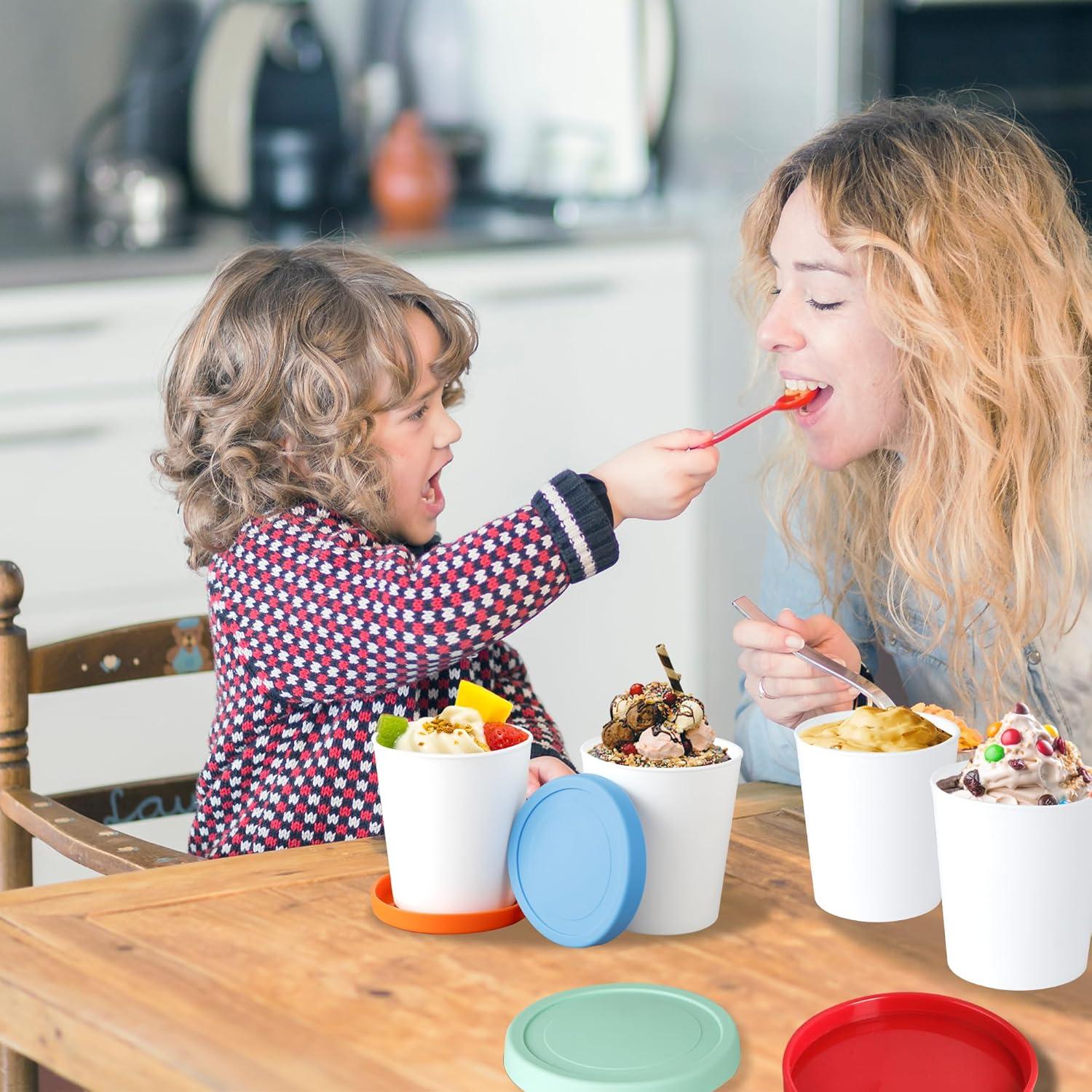 Contenedores de Helado LayYun - 4 Piezas 1 Litro Apilables