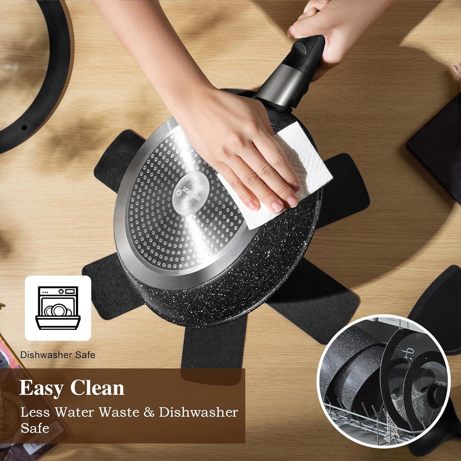 Juego de 20 Piezas de Ollas y Sartenes USELUCK Antiadherentes