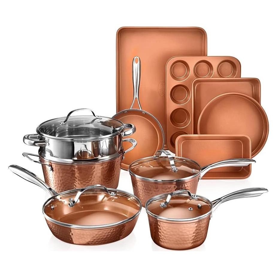 Juego de Ollas y Sartenes Gotham Steel 15 Piezas Cerámica