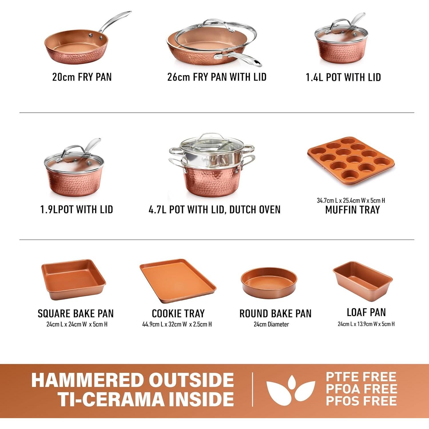 Juego de Ollas y Sartenes Gotham Steel 15 Piezas Cerámica