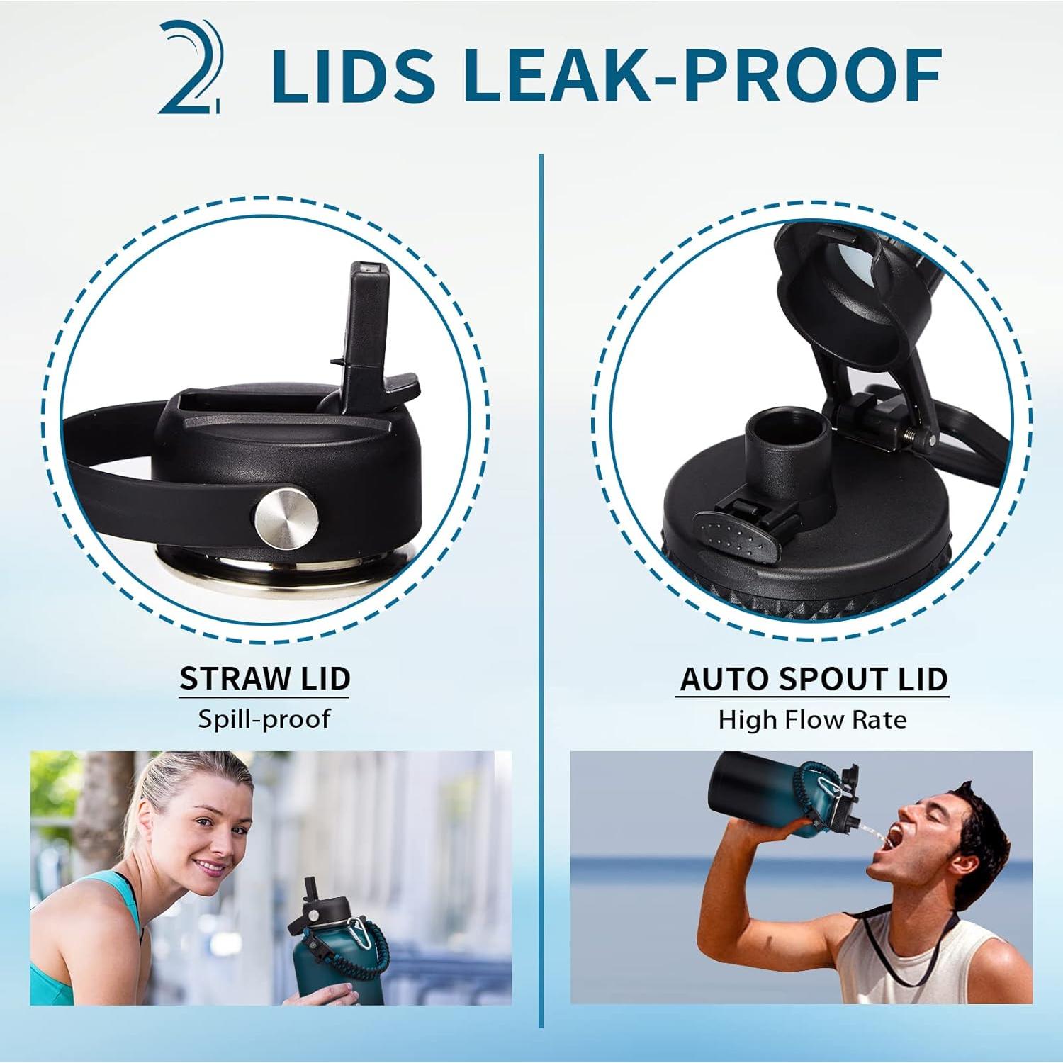 Botella de Agua Aislada VICKNIY 1.89L con Asa y Accesorios