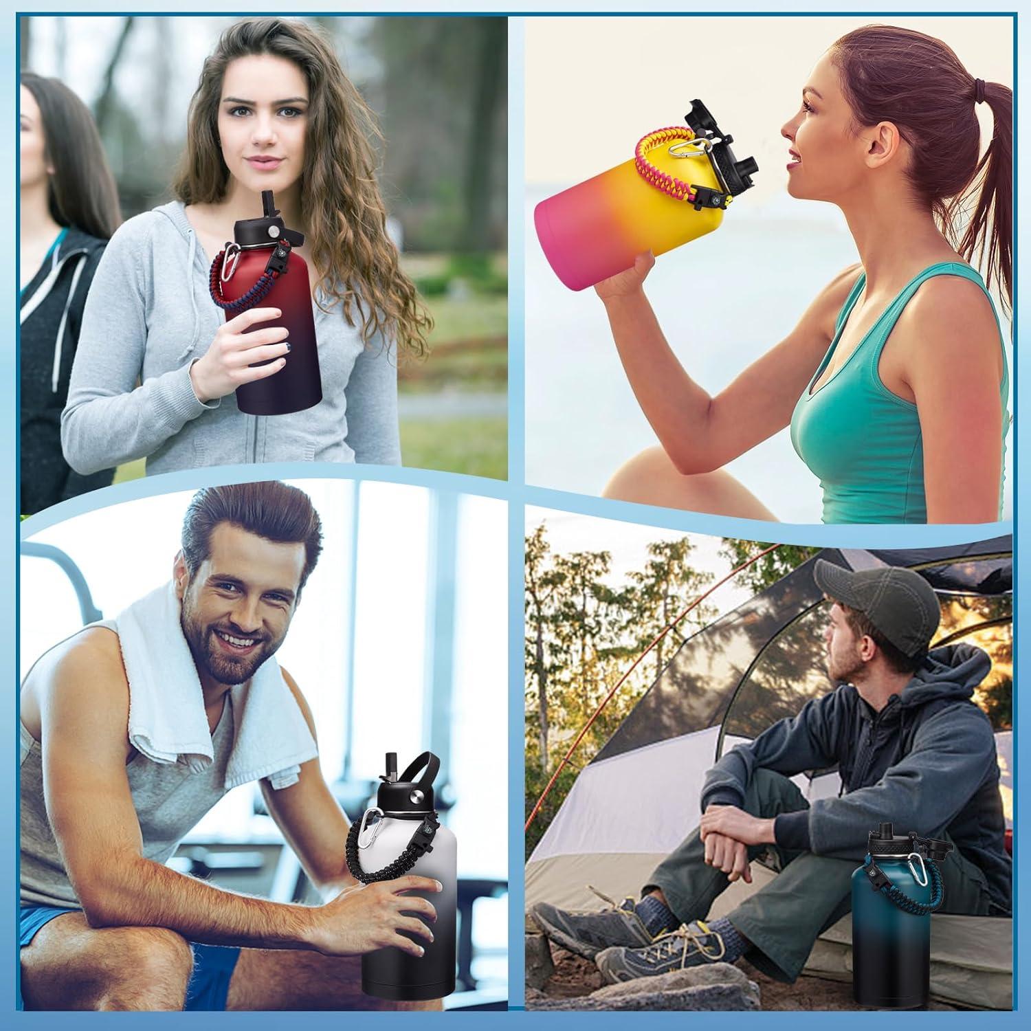 Botella de Agua Aislada VICKNIY 1.89L con Asa y Accesorios