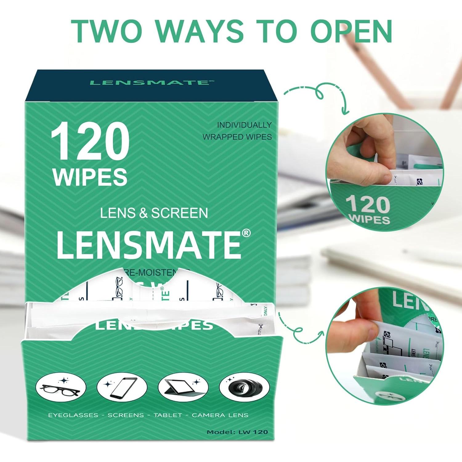 Toallitas de Limpieza Lensmate 120 Unidades Pre-humedecidas