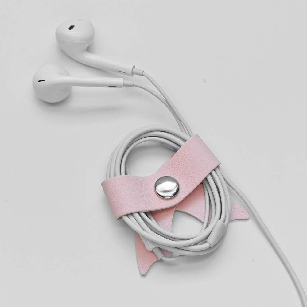 Organizador de Cables SenseAGE 5 Piezas Cuero Rosa