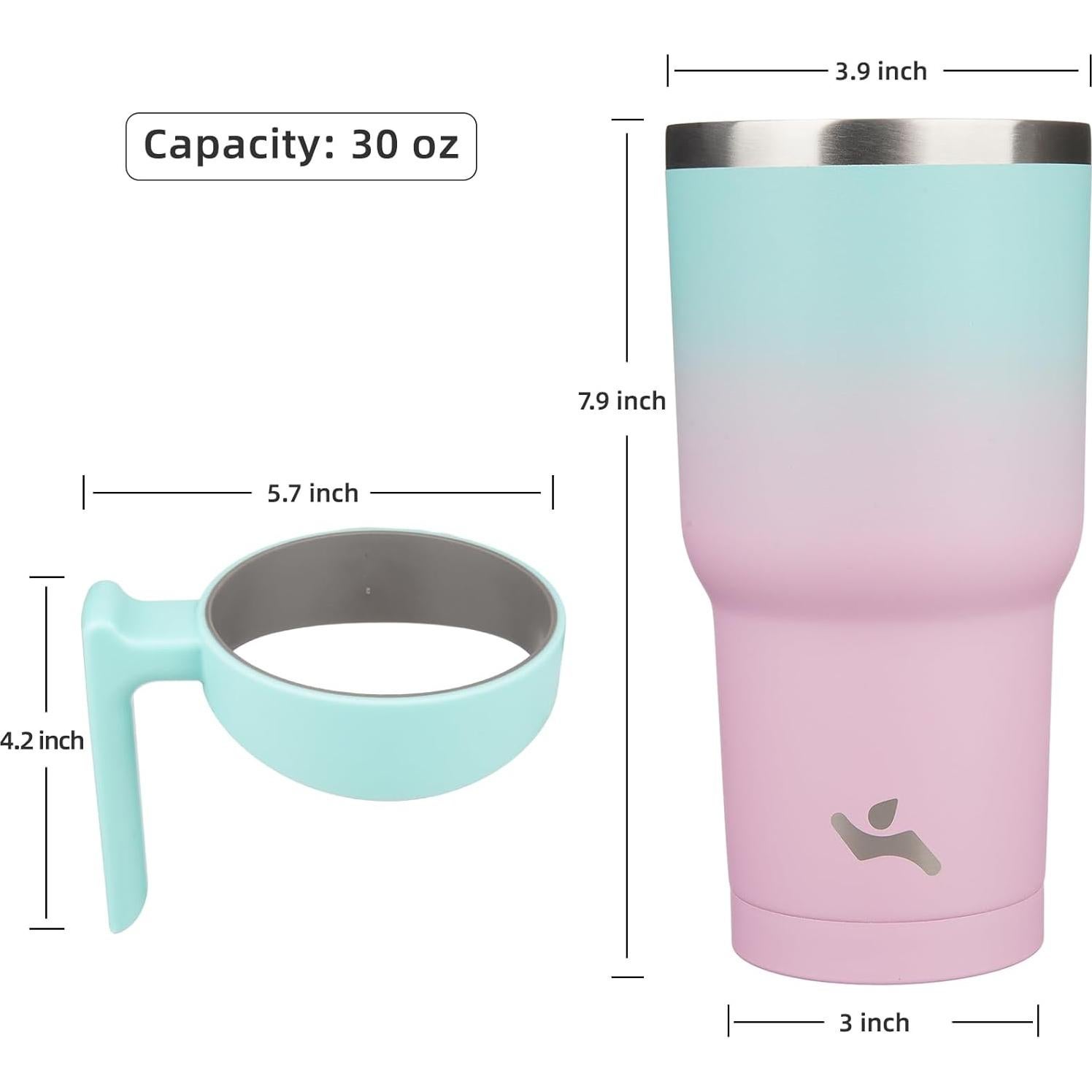 Taza Aislada Konokyo 30 oz con Asa y 2 Popotes