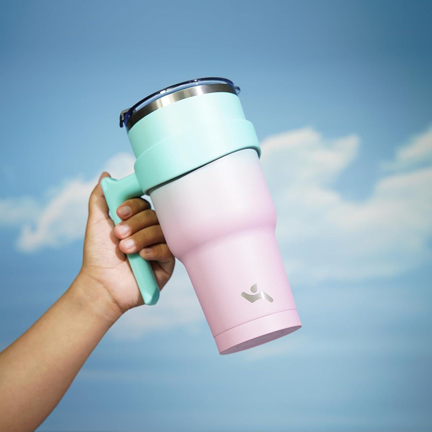 Taza Aislada Konokyo 30 oz con Asa y 2 Popotes