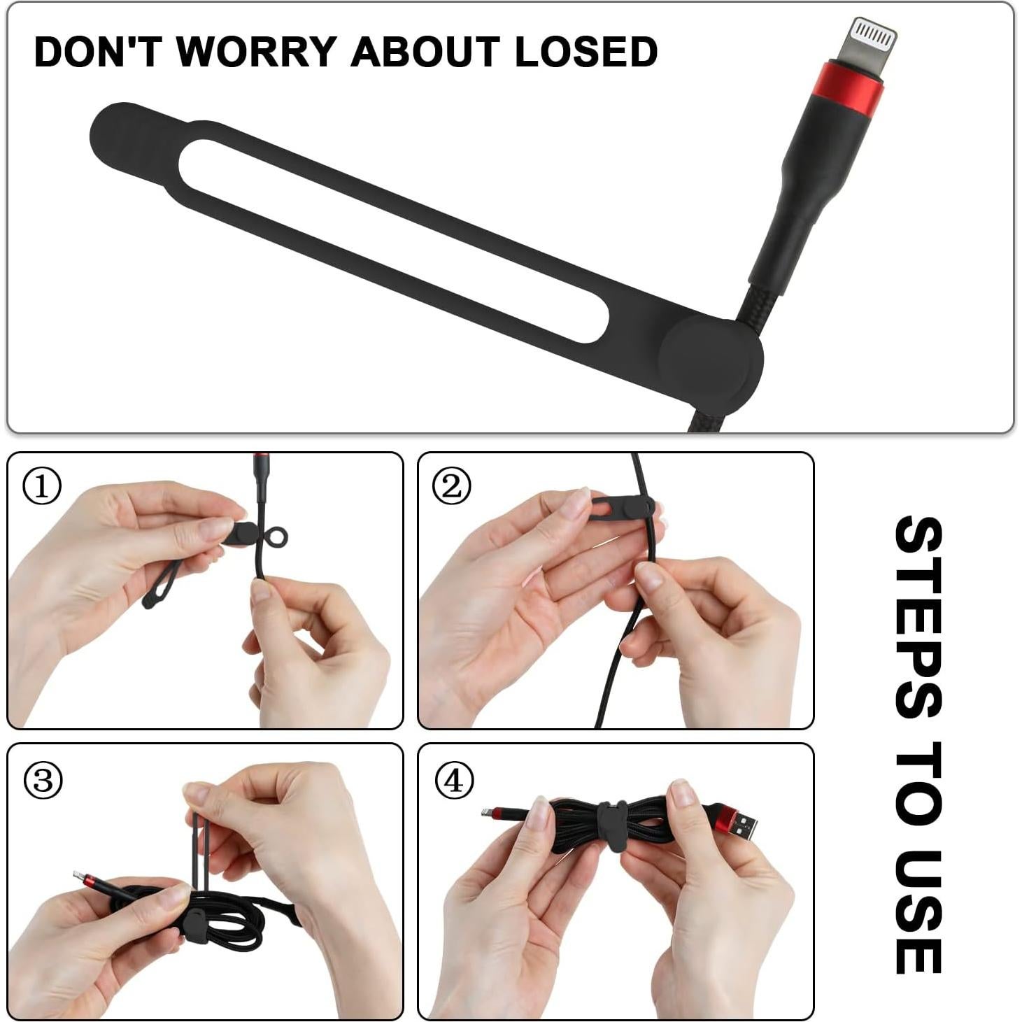 Correas de Silicona Nearockle 24 Pcs Organizador de Cables