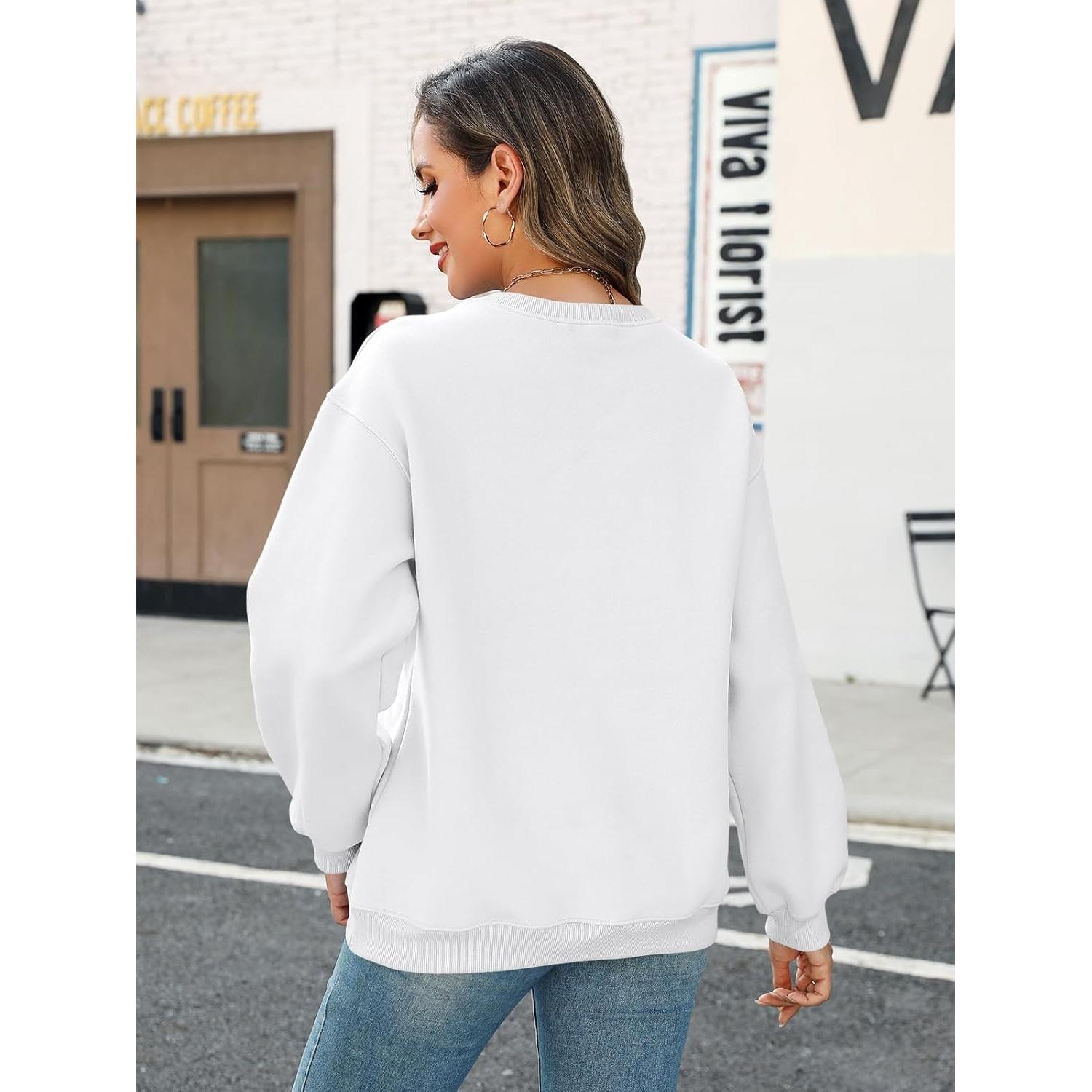 Sudadera Casual TICTICMIMI Mujer Manga Larga Blanca