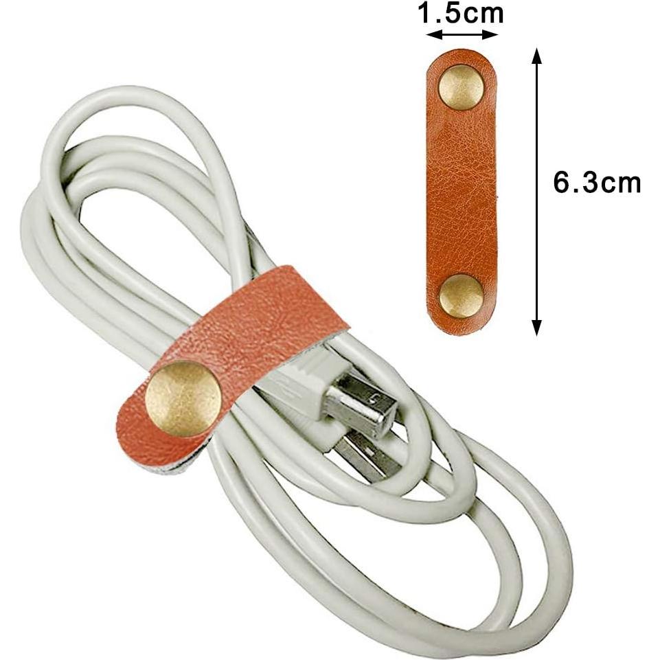 10 Pcs Sujetadores de Cables de Cuero Pengxiaomei Marrón