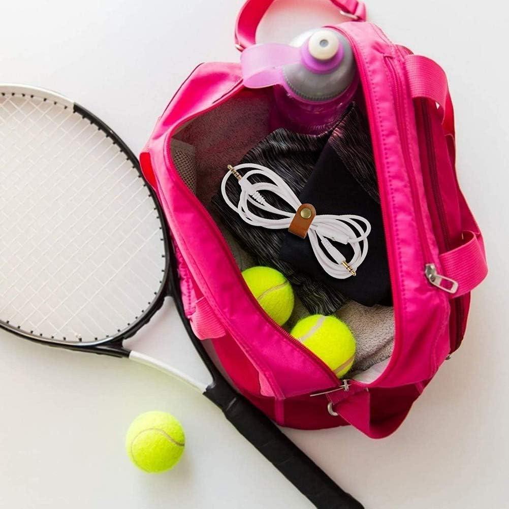 10 Pcs Sujetadores de Cables de Cuero Pengxiaomei Marrón