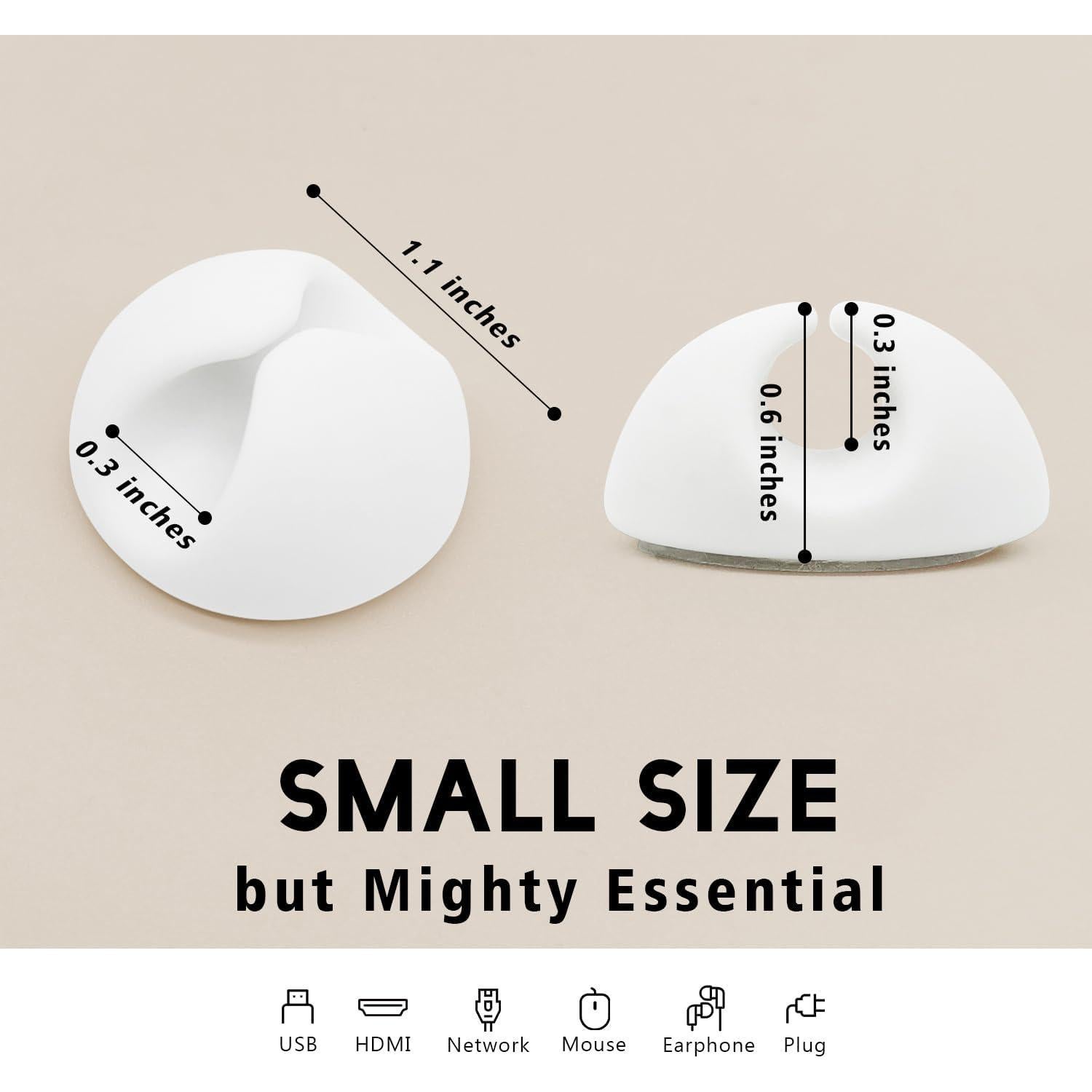 Clips Adhesivos para Cables SmiLife 9 PCS Blanco 2.79 cm