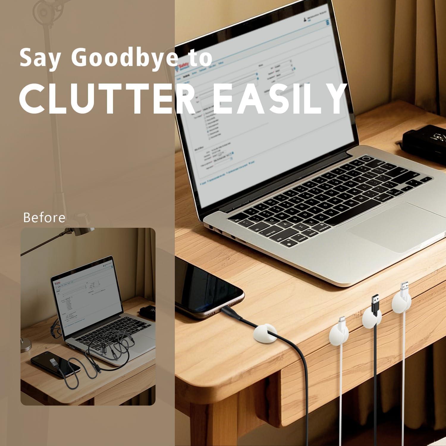 Clips Adhesivos para Cables SmiLife 9 PCS Blanco 2.79 cm