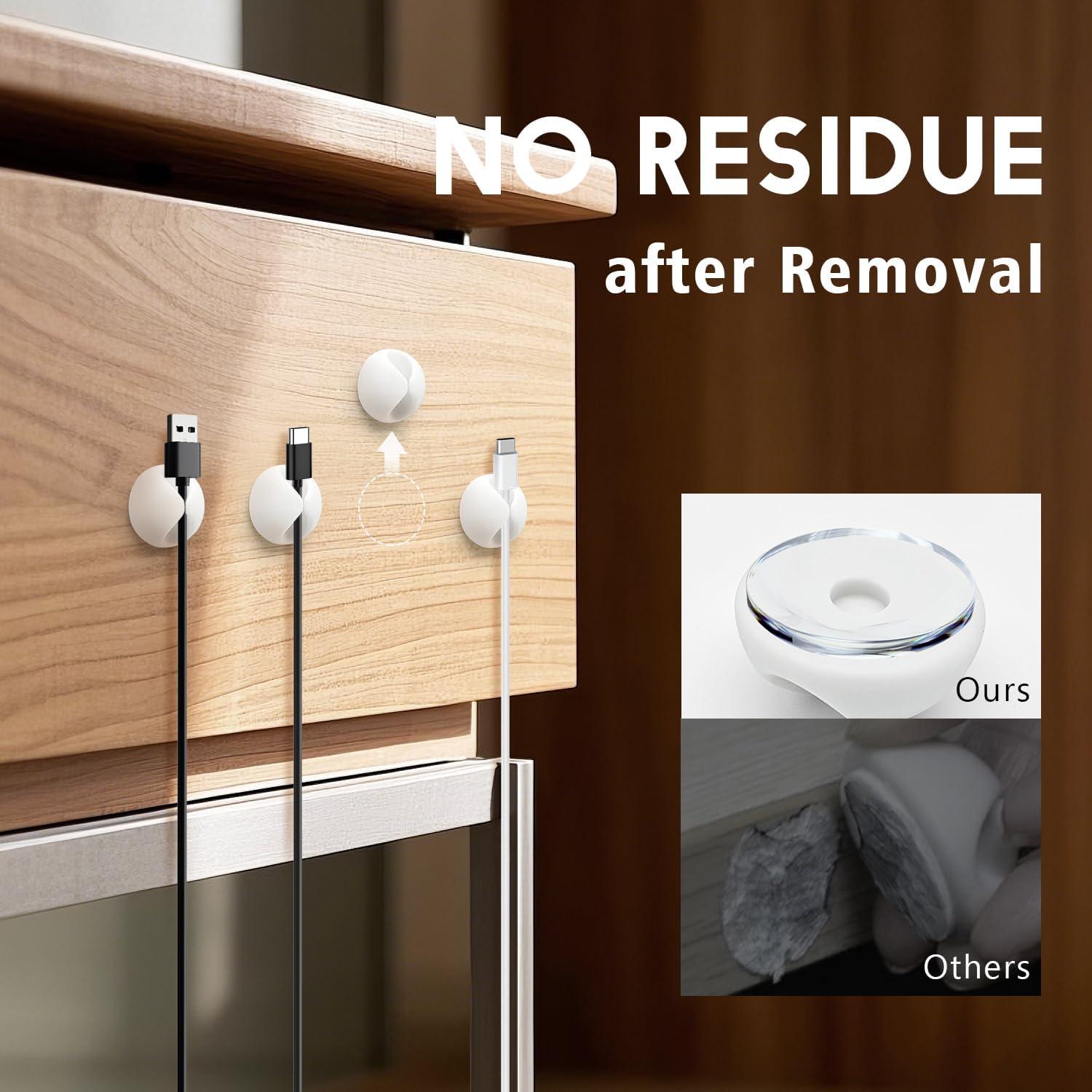 Clips Adhesivos para Cables SmiLife 9 PCS Blanco 2.79 cm