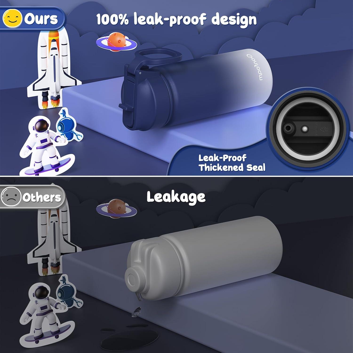 Botella de Agua Gonfoam para Niños 500ml con Pajilla y Stickers