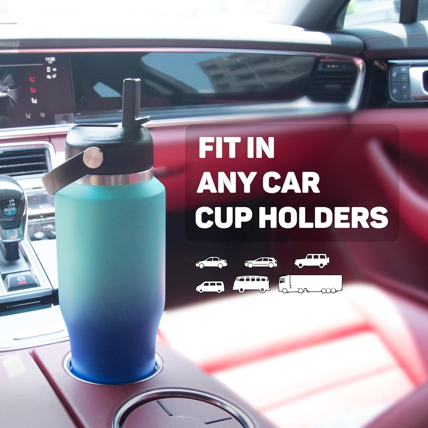 Botella de Agua Aislada ABOTOCUP 0.94L con Popote y Tapa