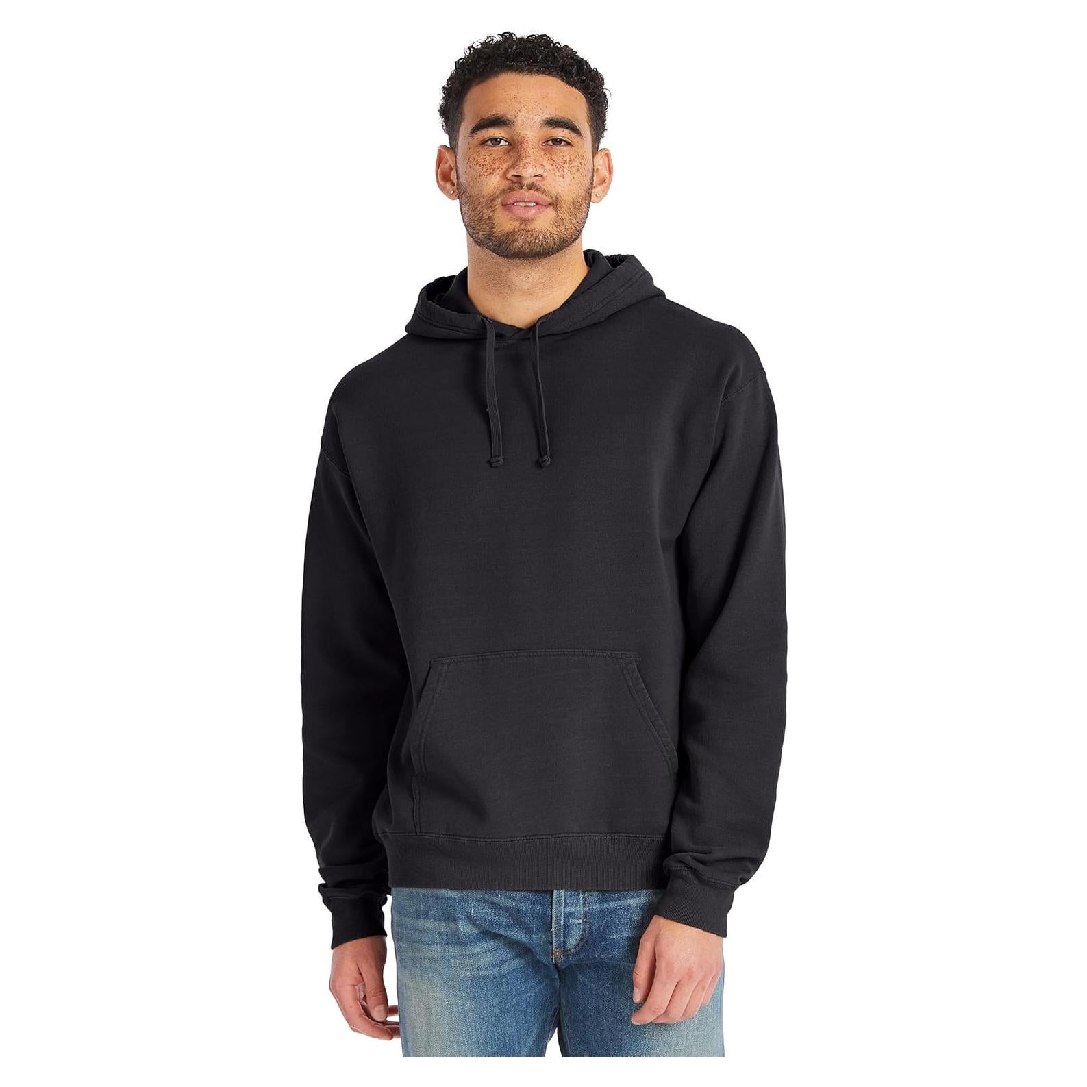 Sudadera con capucha Hanes OGD450 vintage negra para hombres