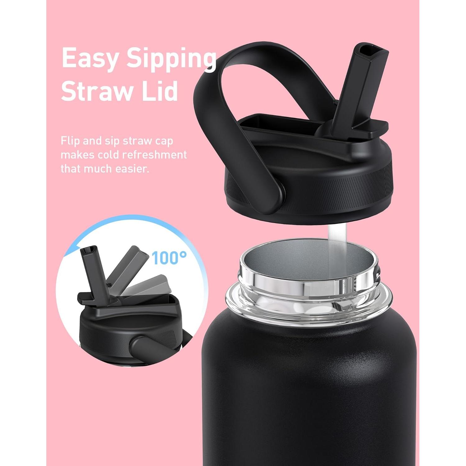 Botella de Agua Aislada Tourit 0.95L Acero Inoxidable Negro