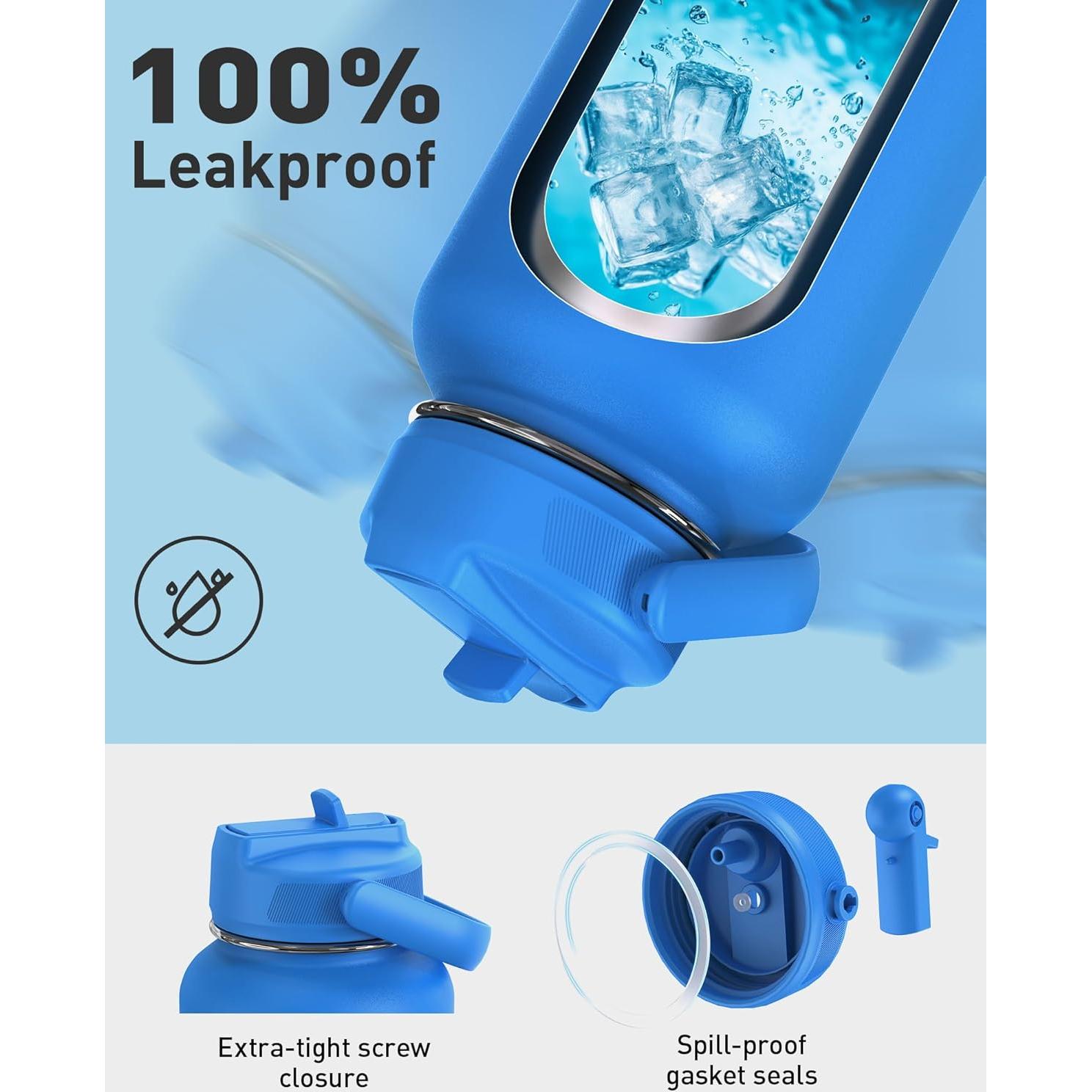 Botella de Agua Aislada Tourit 0.95L Acero Inoxidable Negro