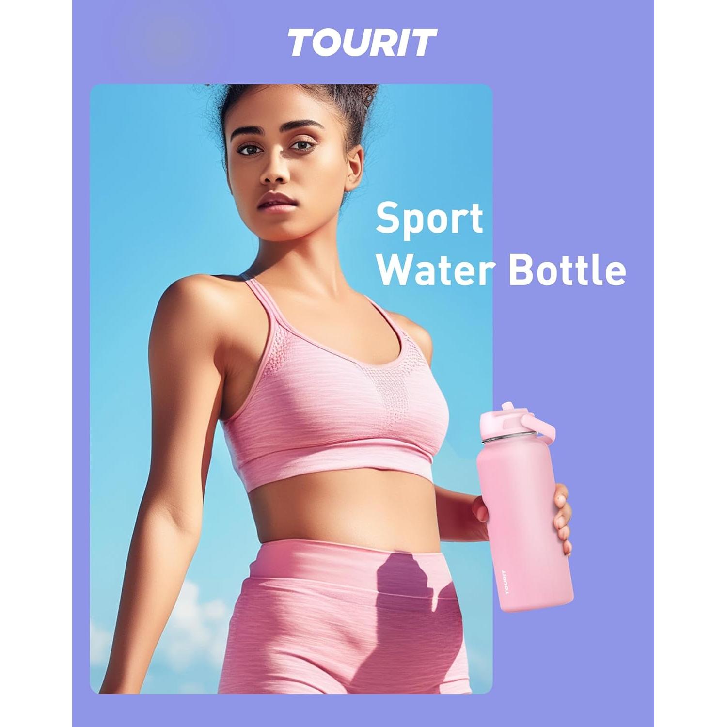 Botella de Agua Aislada Tourit 0.95L Acero Inoxidable Negro