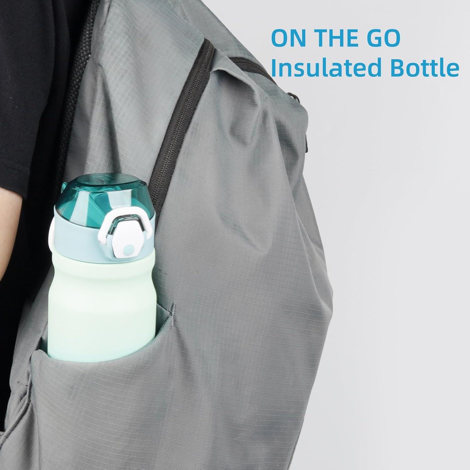 Botella de Agua Aislada Konokyo 532 ml con Pajilla Menta