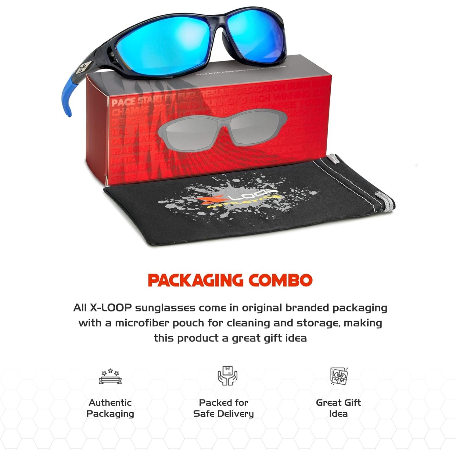 X LOOP Polarized Sports Sunglasses for Men - UV400 Baseball Running Cycling Golf Glasses