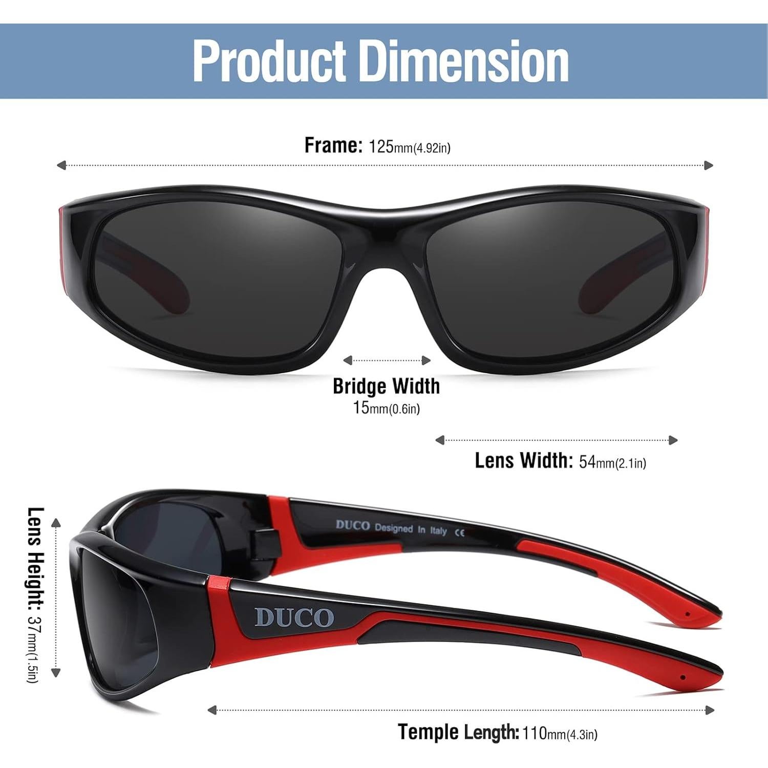 Gafas de Sol Polarizadas DUCO para Niños 6-10 Años UV400