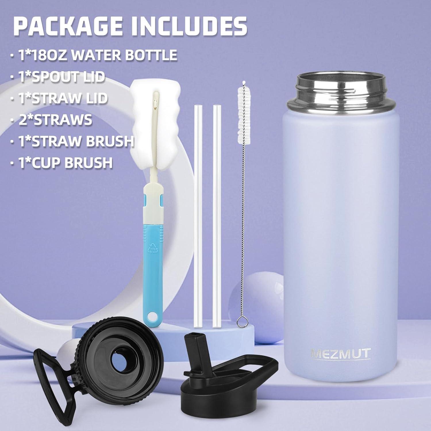 Botella de Agua Aislada MEZMUT 18oz Acero Inoxidable Púrpura