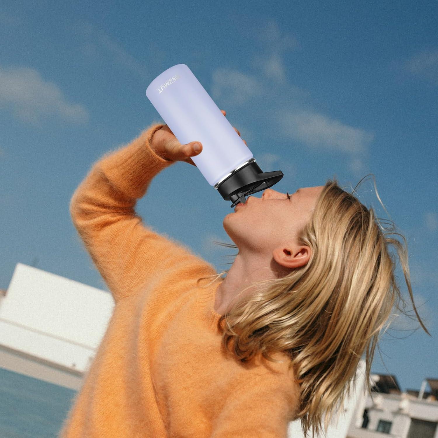 Botella de Agua Aislada MEZMUT 18oz Acero Inoxidable Púrpura