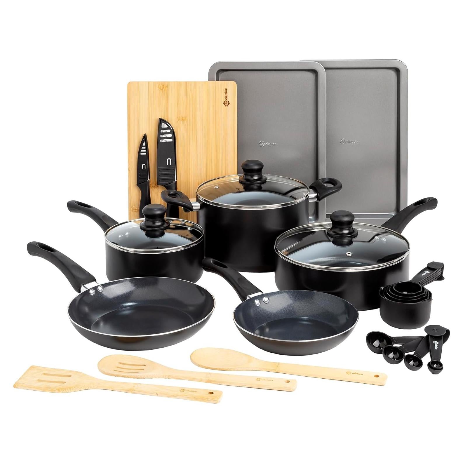 Juego de Utensilios de Cocina Ecolution 26 Piezas Negro