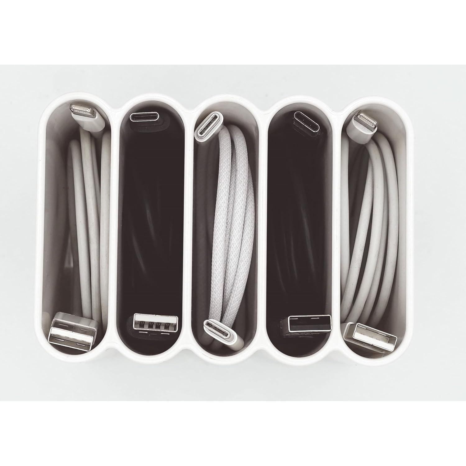 Organizador de Cables Desktop CRW01 Beige 5 Puertos