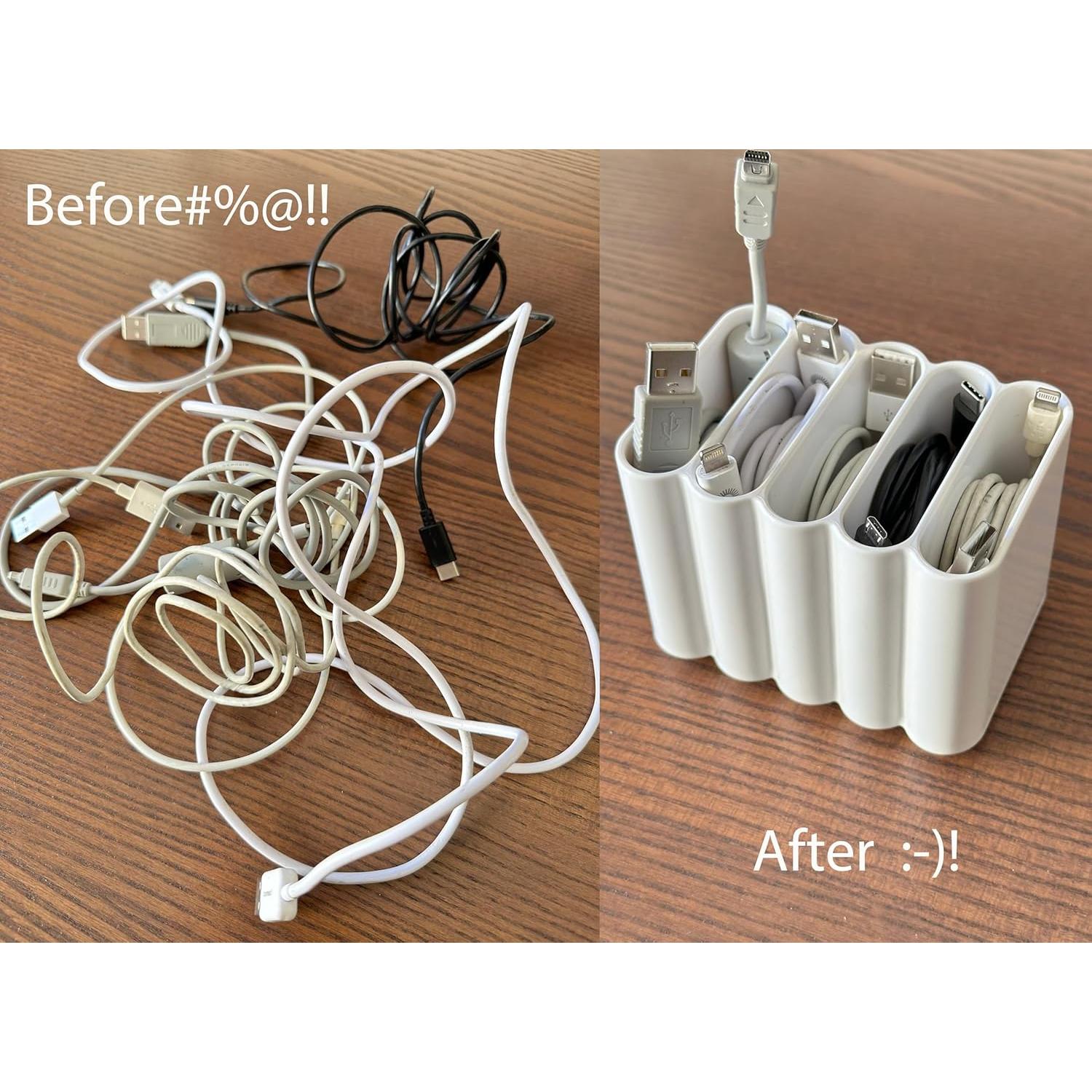 Organizador de Cables Desktop CRW01 Beige 5 Puertos