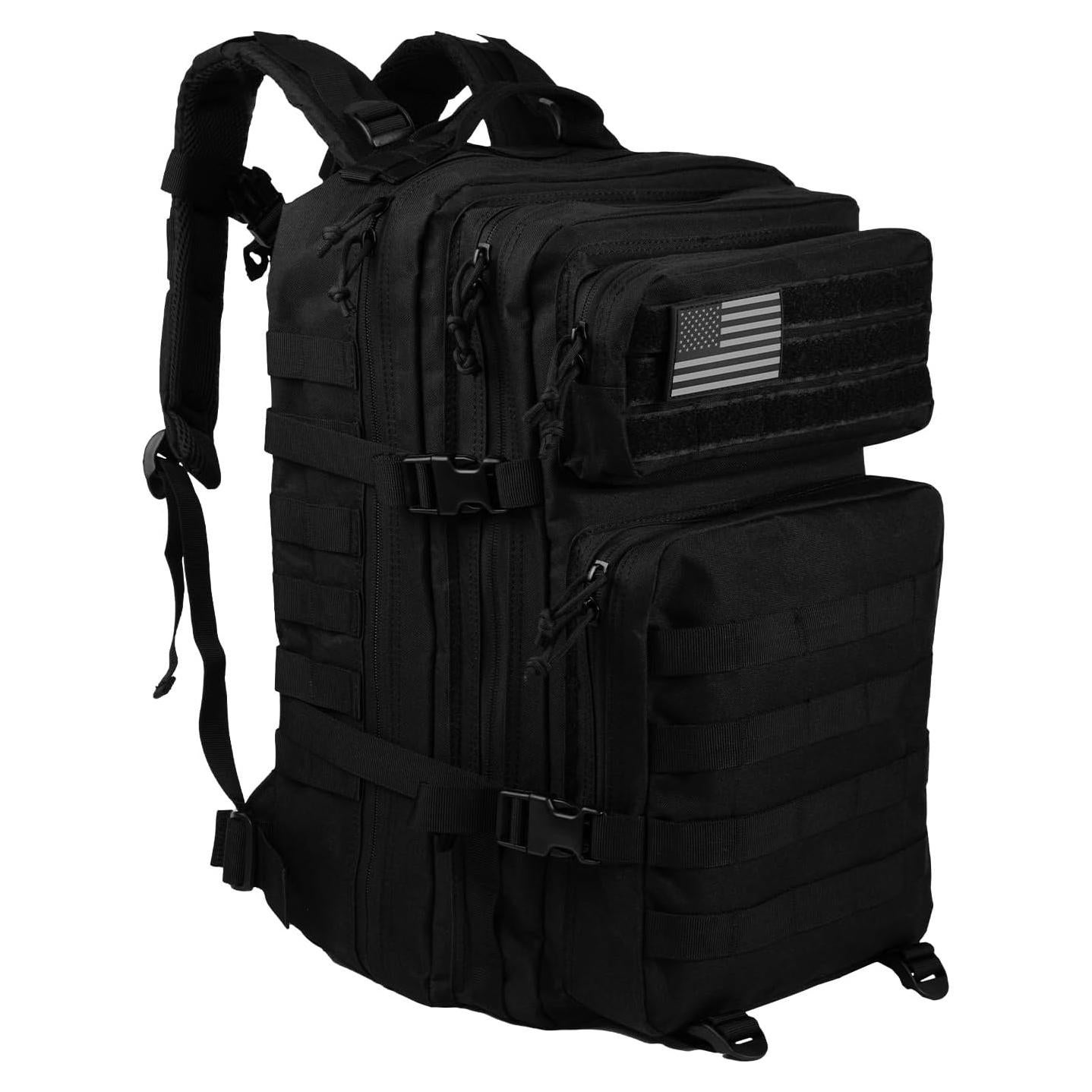 Mochila táctica 40L negra | 7 compartimentos | Nylon resistente