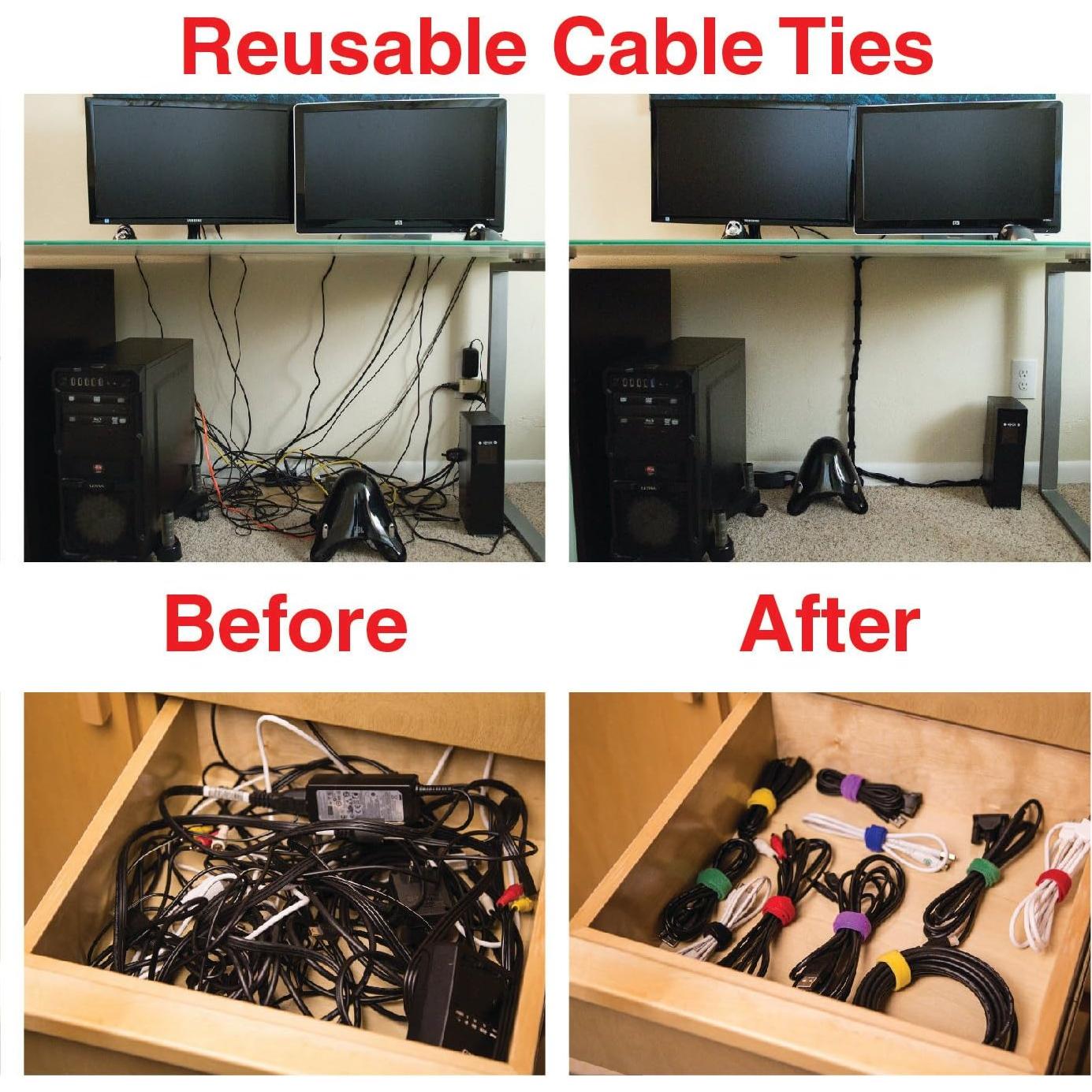 Organizador de Cables Envisioned Negro Compacto y Pesado