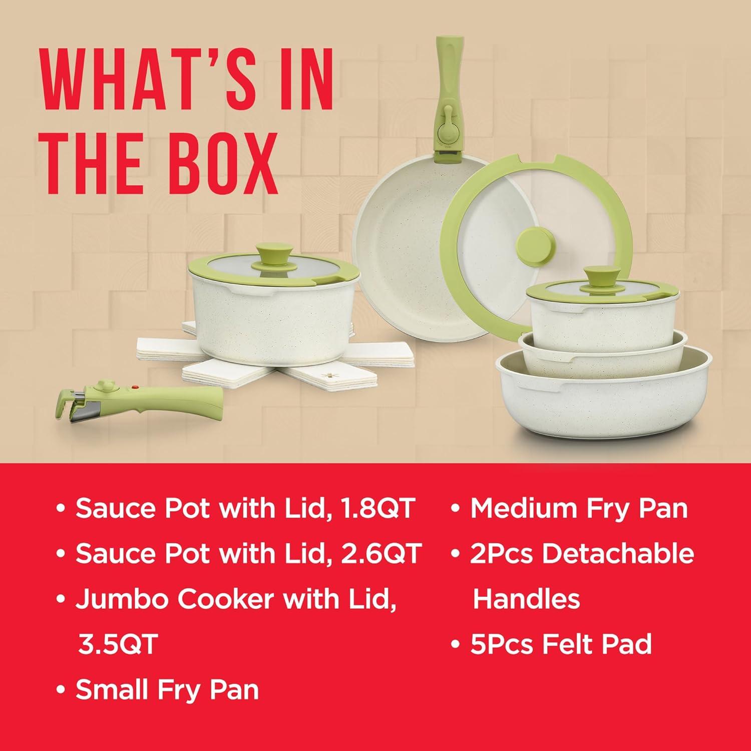 Juego de Utensilios de Cocina Bakken 15 Piezas Verde Granito