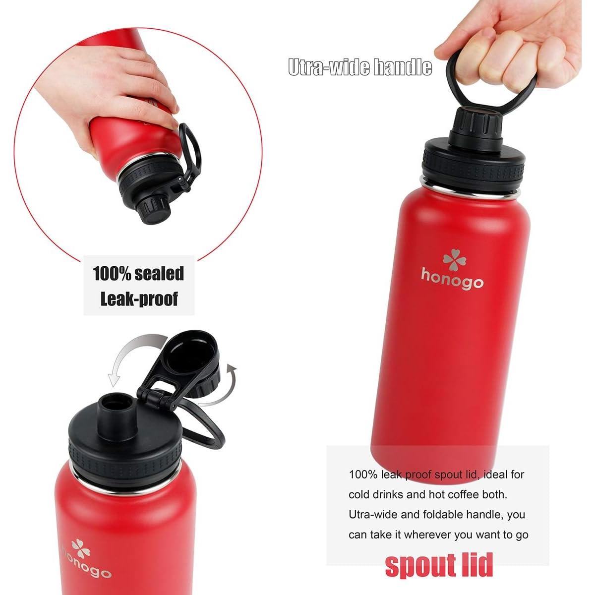 Botella de Agua Honogo 32 oz Acero Inoxidable Rojo