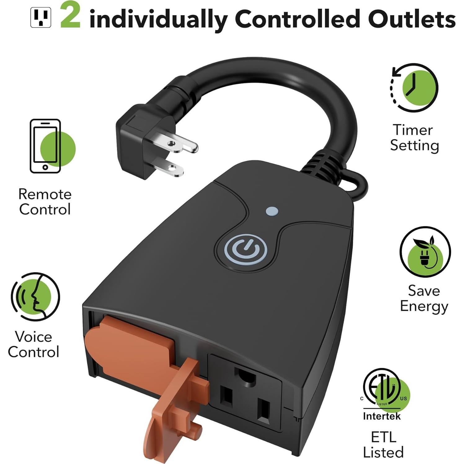 Enchufe Inteligente HBN WiFi Exterior 2 Salidas IP44