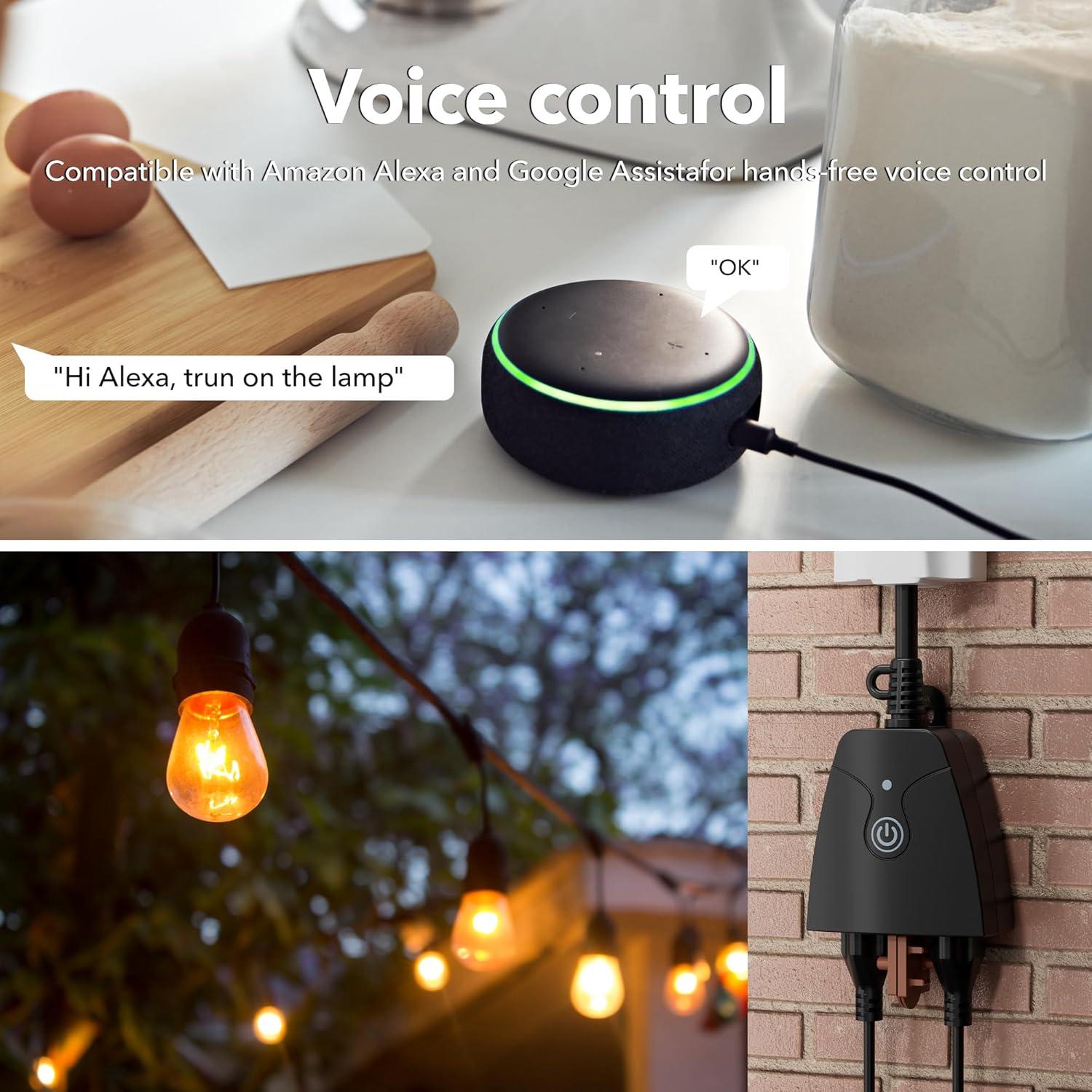 Enchufe Inteligente HBN WiFi Exterior 2 Salidas IP44