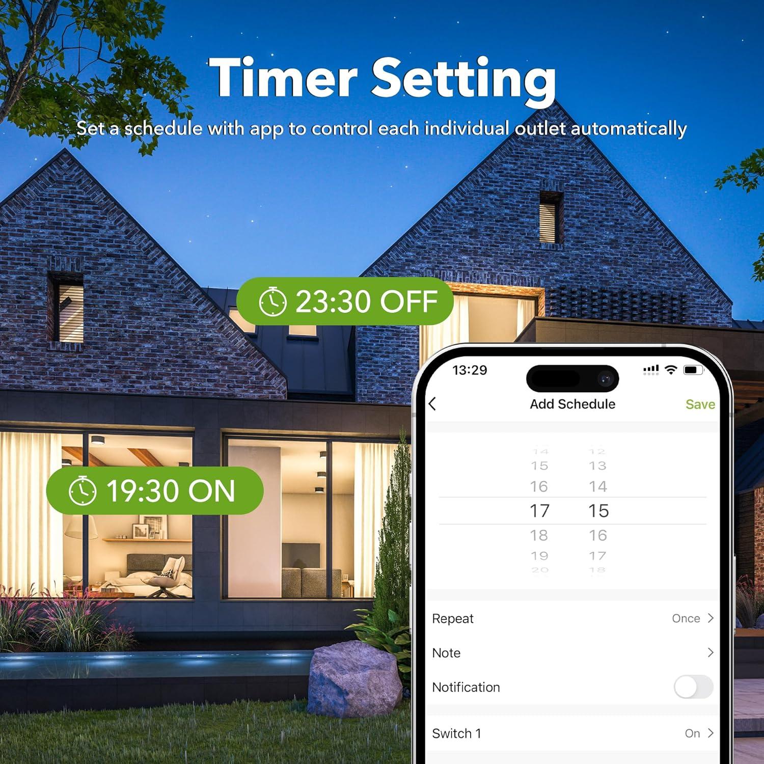 Enchufe Inteligente HBN WiFi Exterior 2 Salidas IP44