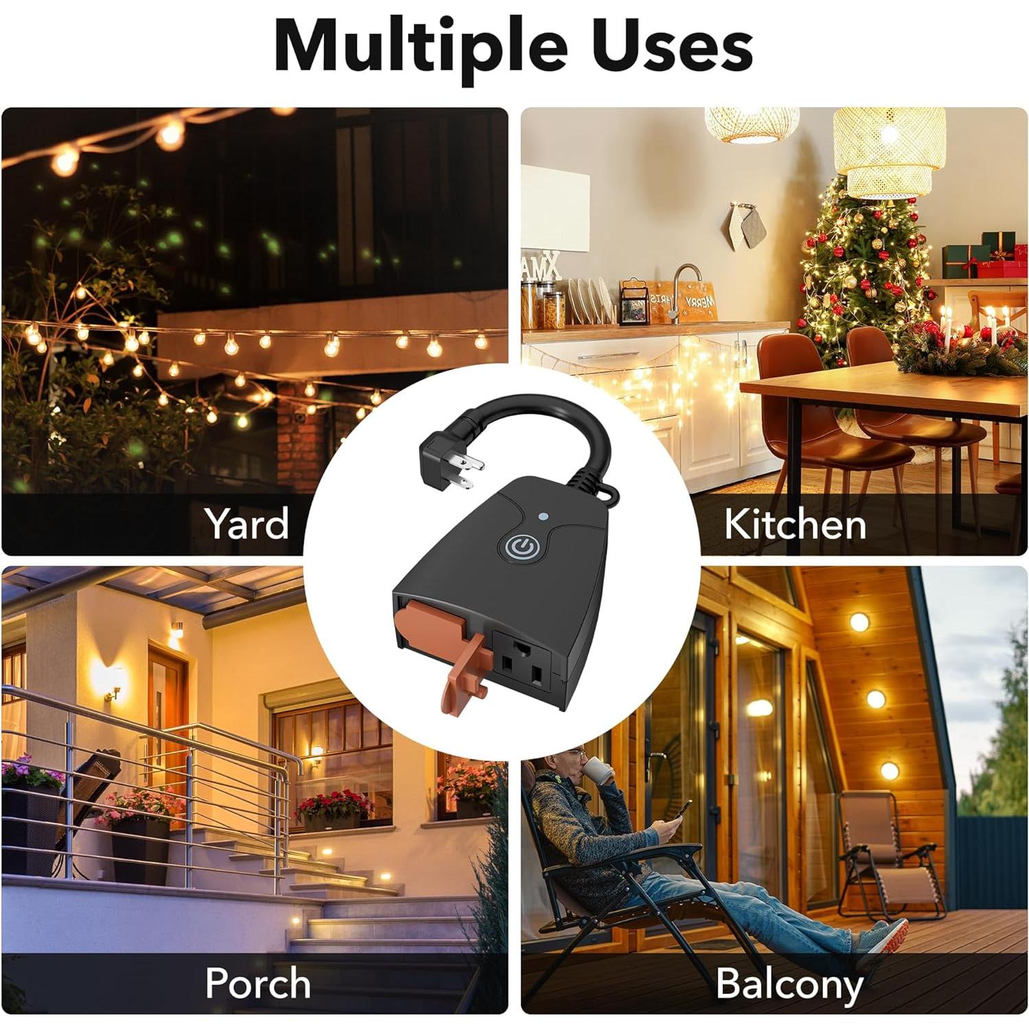 Enchufe Inteligente HBN WiFi Exterior 2 Salidas IP44