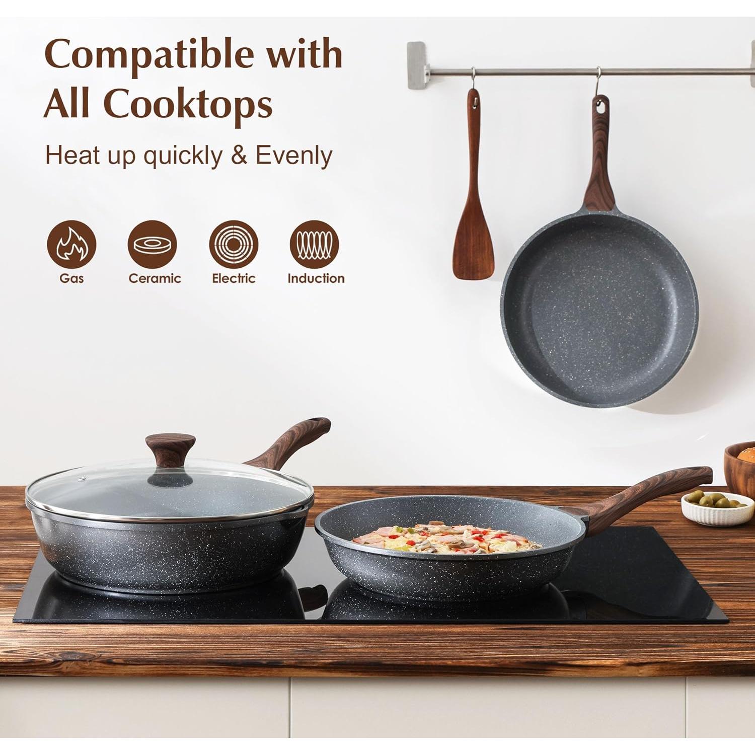 Sartén Antiadherente SENSARTE 24.1 cm Granito Suizo Libre PFOA