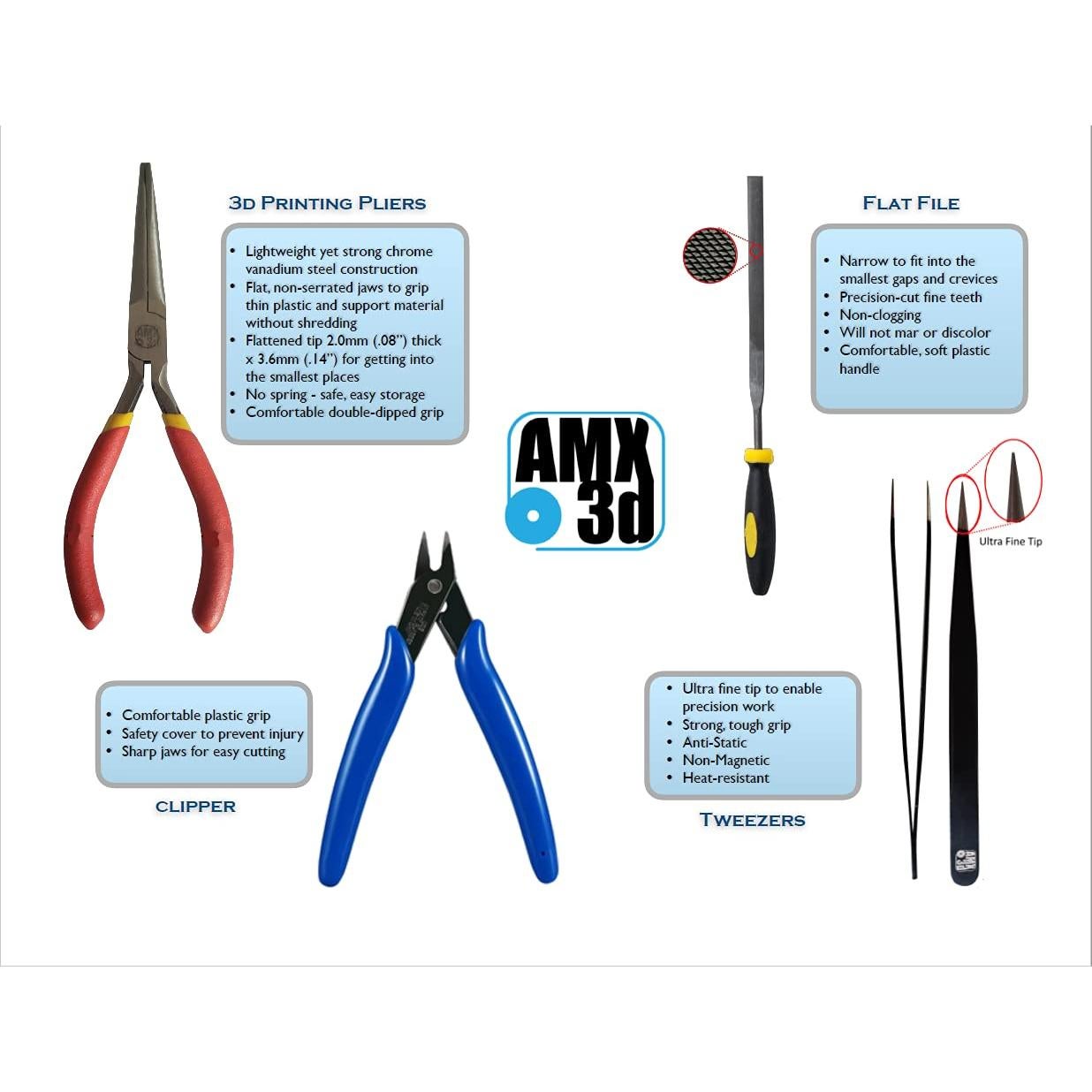 Kit de Herramientas 3D AMX3d Económico 43 piezas