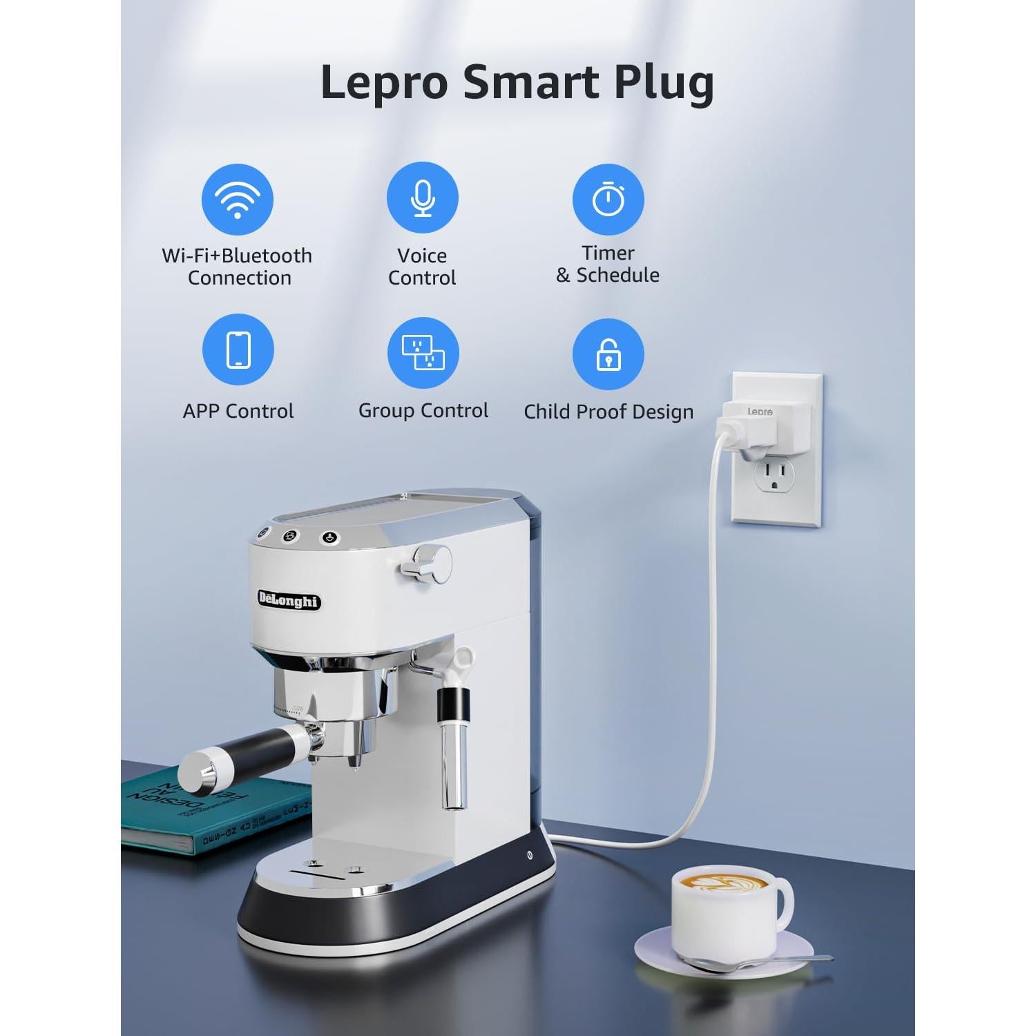 Enchufe Inteligente Lepro P1 15A WiFi Bluetooth Control Voz