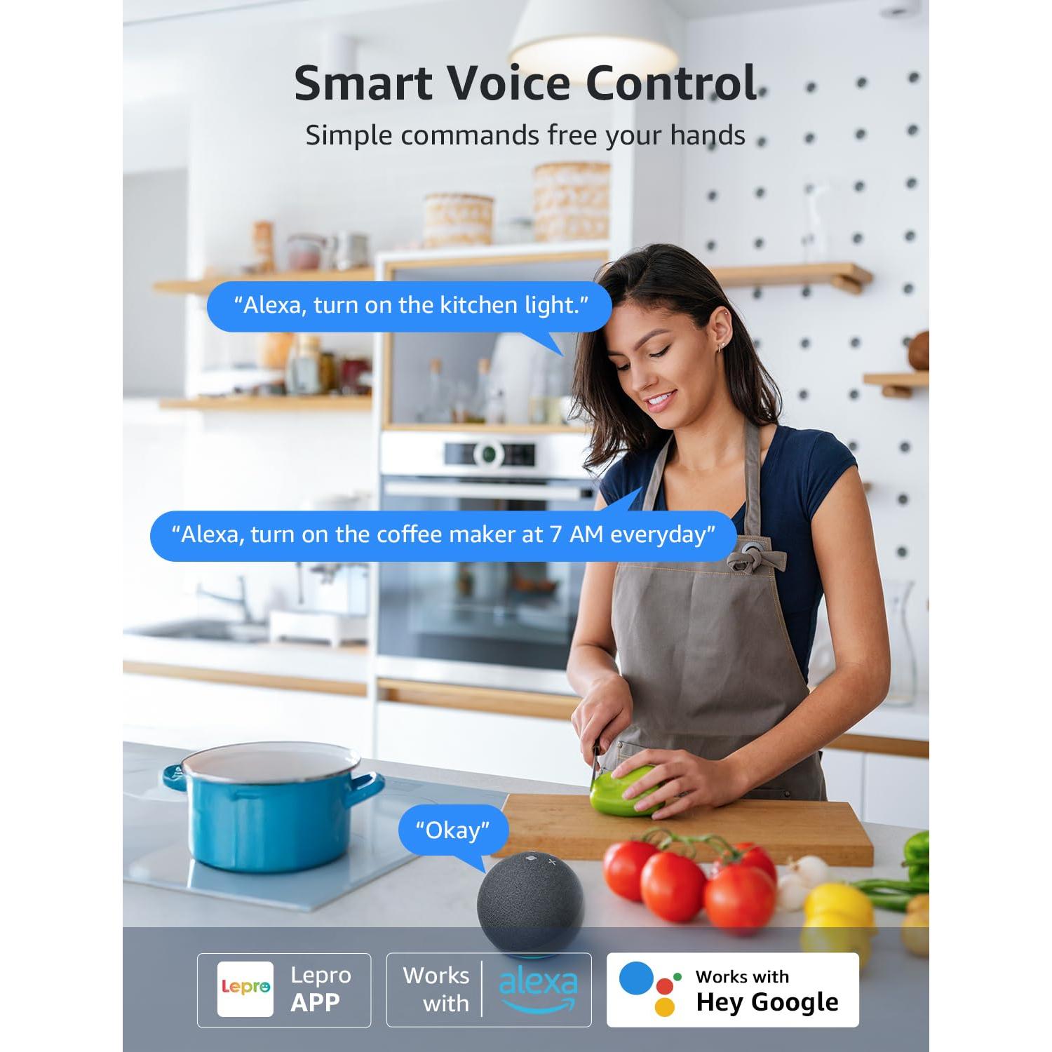 Enchufe Inteligente Lepro P1 15A WiFi Bluetooth Control Voz