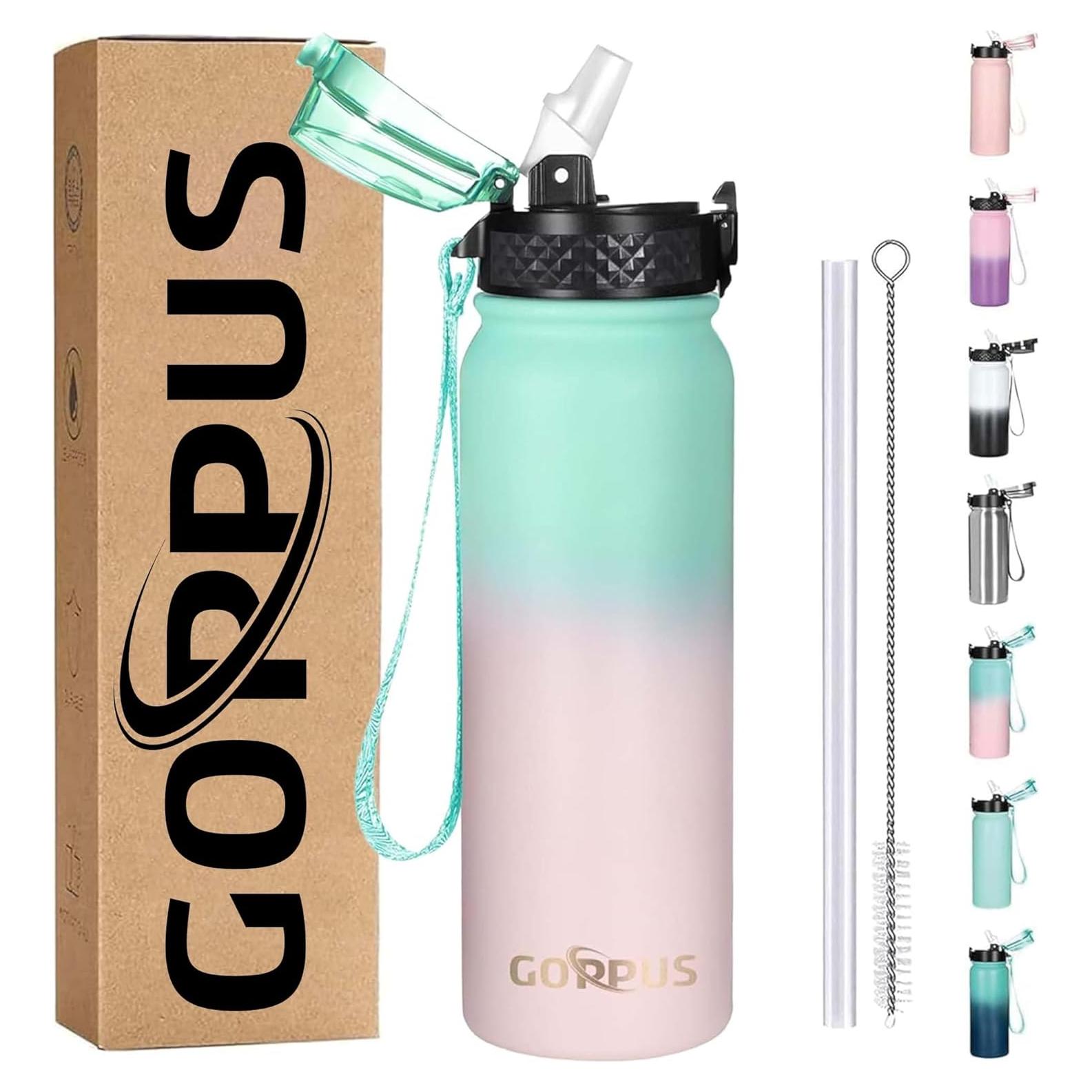 Botella de Agua GOPPUS 20 oz Acero Inoxidable Antifugas