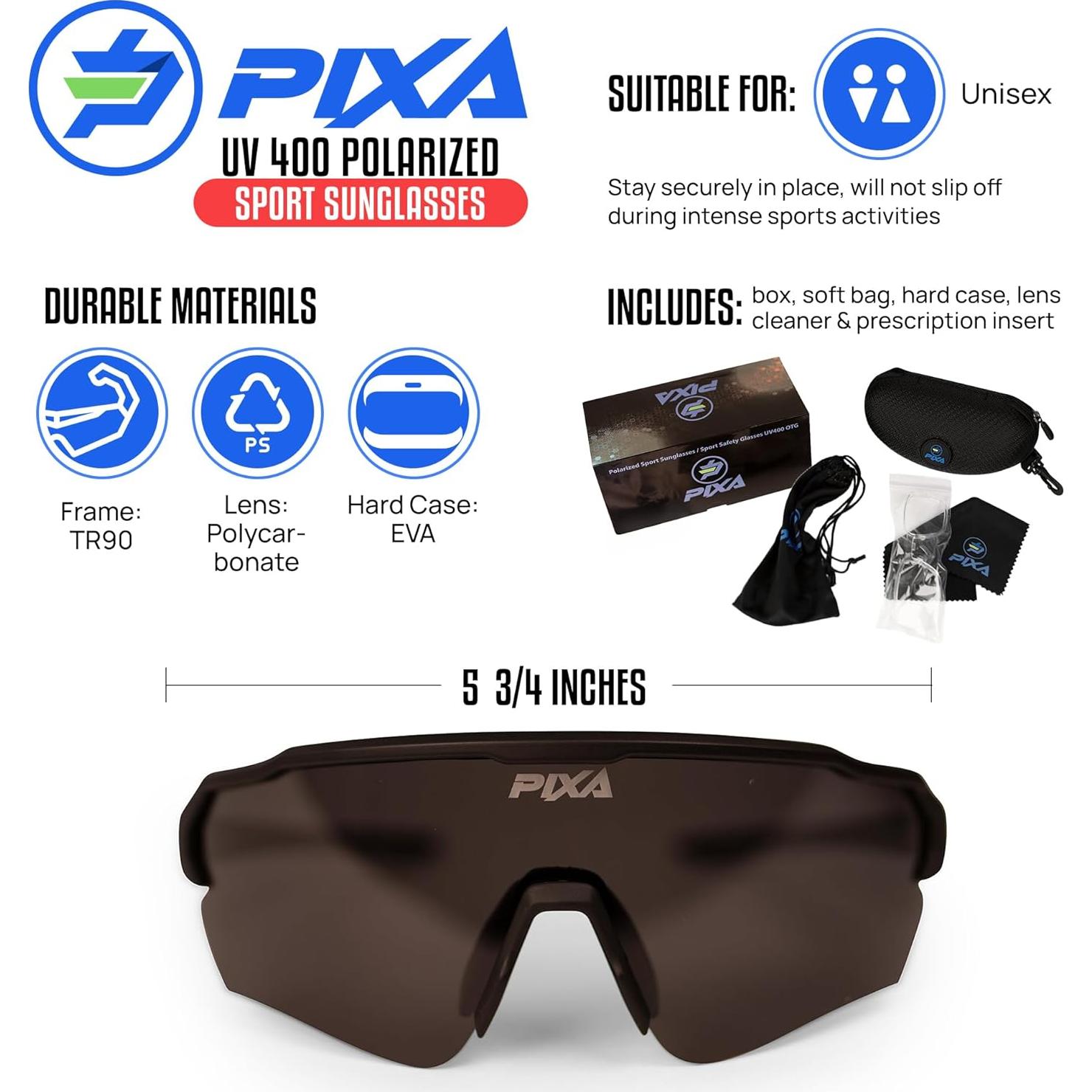 Gafas de sol deportivas PIXA UV400 polarizadas con estuche